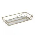 Geometric Design Mirror Vanity Tray in Gold