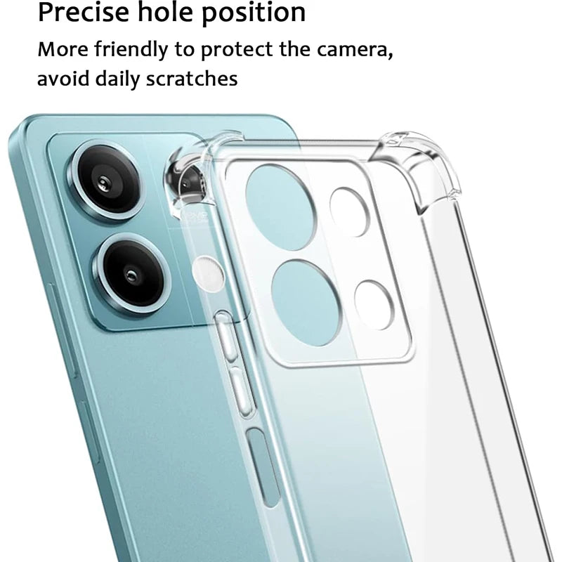 Shockproof Silicone Case for Xiaomi Redmi Note 13 12 12S 12T 11 11T 11S 10 10S Pro plus Pro+ 4G 5G Clear Soft Ultra Thin Shell
