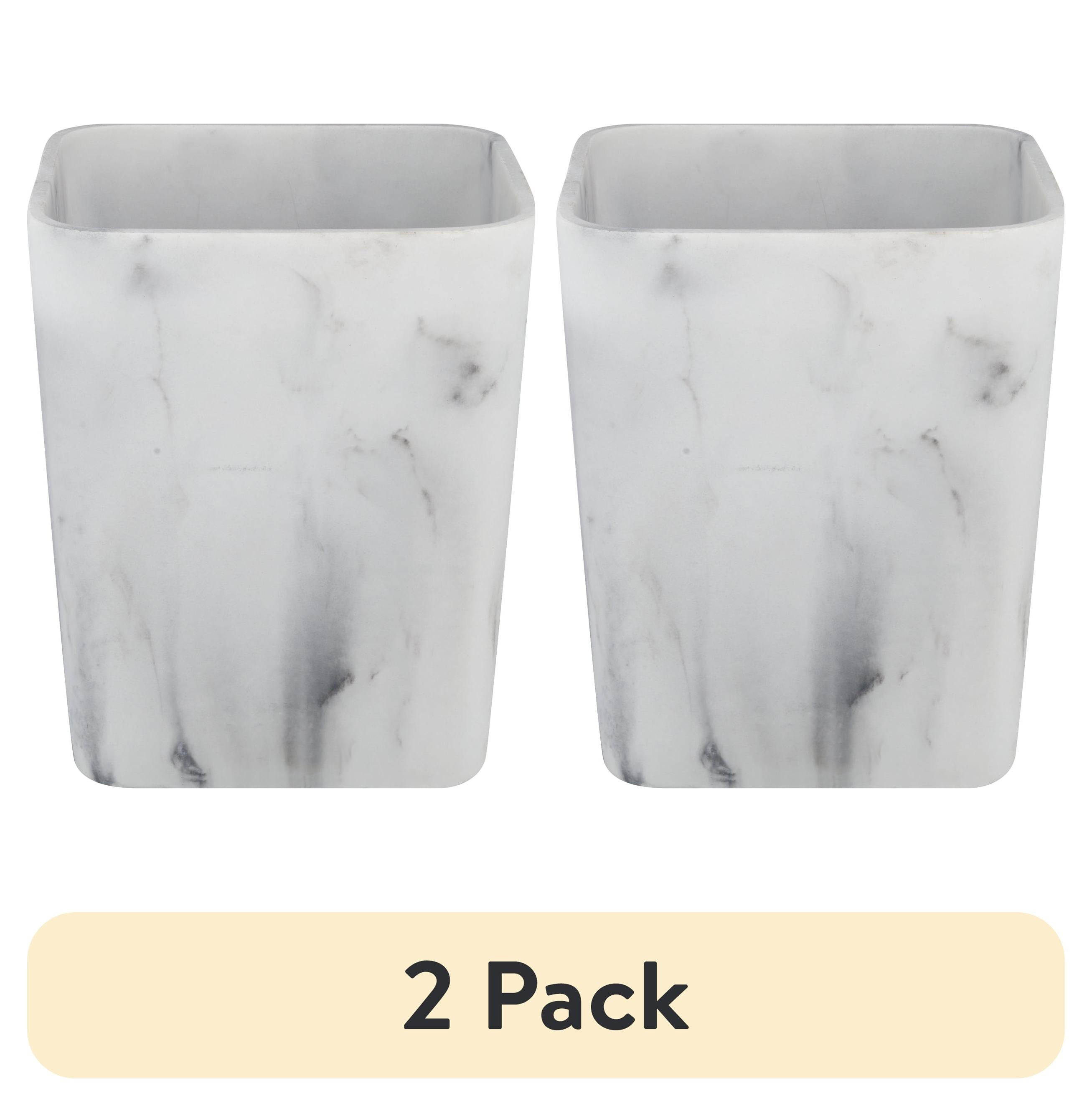 (2 Pack)  Faux Marble Trash Can