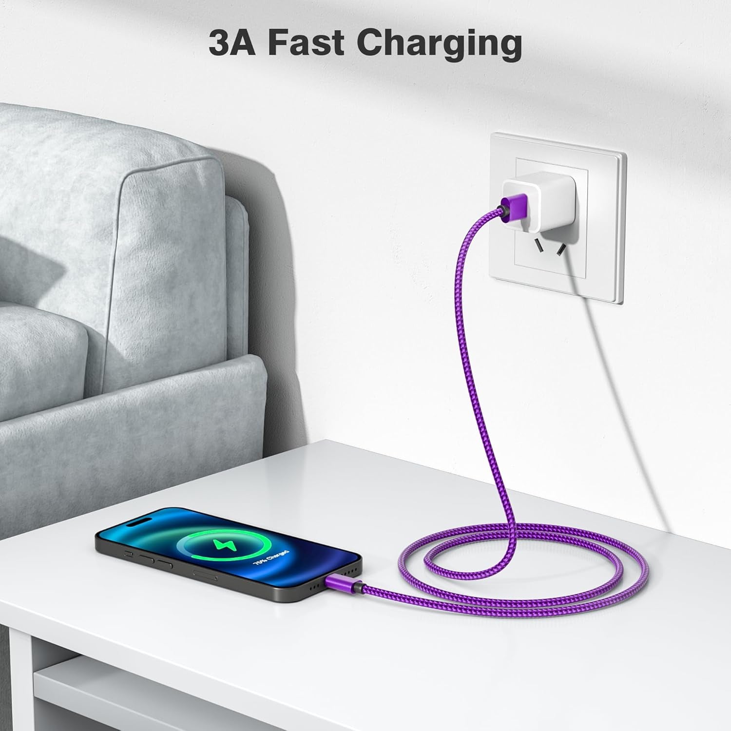 for Airpods Pro 3 Charging Cord 1.5/3.3/6.6Ft,Multi Length USB a to USBC Type C Charger Cable for Apple Airpods 4 4Th Generation,Airpod Pro 2 2Th 3Th,Iphone 17 Air 16 16E 15 Pro Max Plus