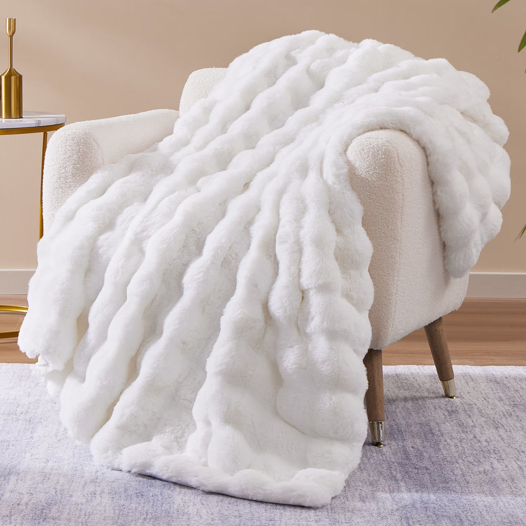 Throw Blanket for Couch Bed Fleece Flush Faux Fur Throw Blanket Back to School Room Decoration Gift 50" X 60"