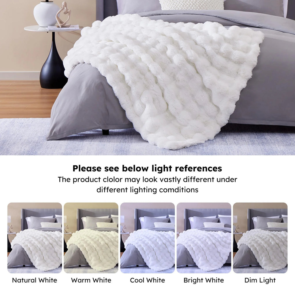Throw Blanket for Couch Bed Fleece Flush Faux Fur Throw Blanket Back to School Room Decoration Gift 50" X 60"