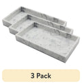 (3 Pack)  Faux Marble Vanity Tray, White