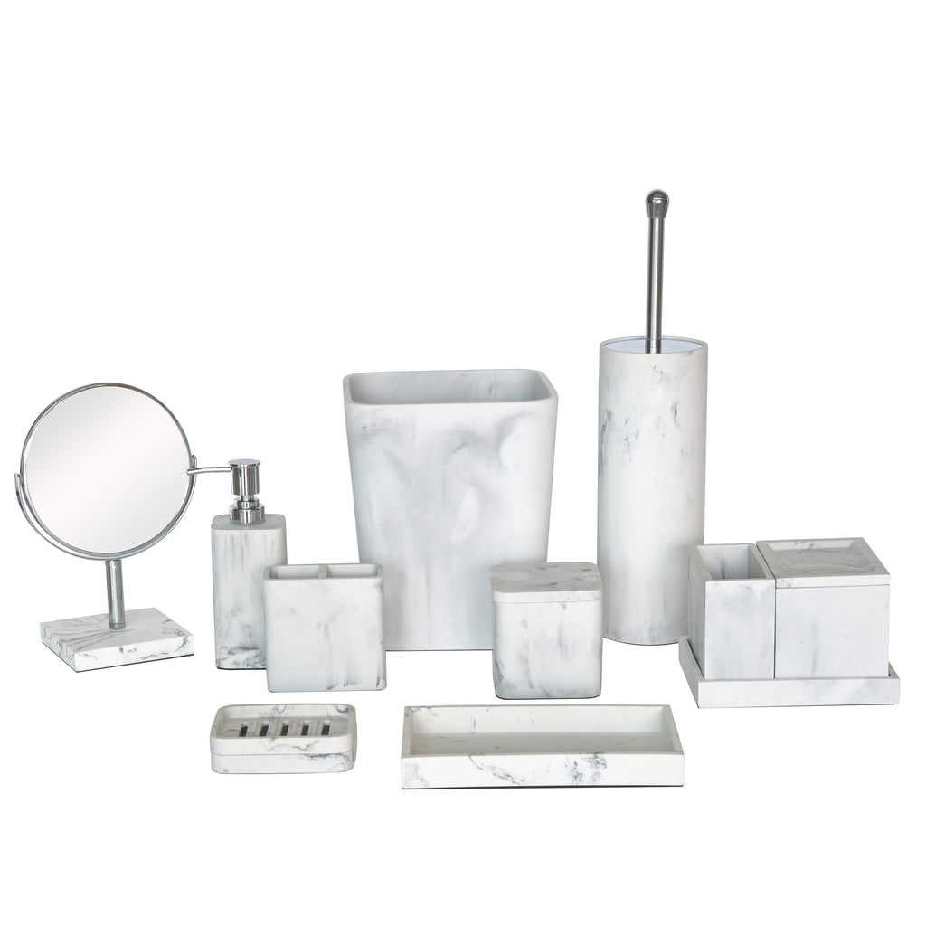 (2 Pack)  Faux Marble Trash Can