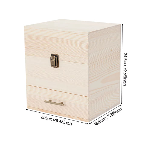 3-Tier 59 Slots Wooden Essential Oil Storage Box Organizer for for 10Ml/15Ml Essential Oil Bottles Nail Polish Cosmetics