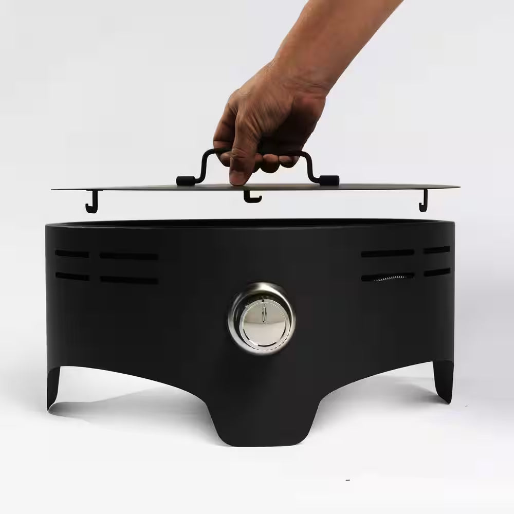 15 Inch Outdoor Portable Propane Fire Pit, Tabletop Fire Pit with Quick Connect Regulator