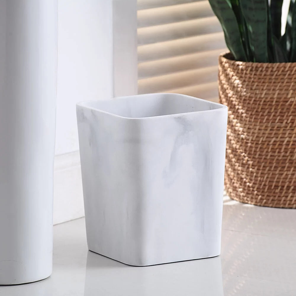 (2 Pack)  Faux Marble Trash Can