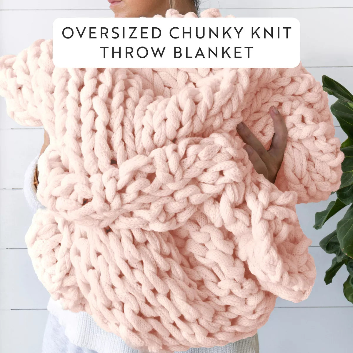 Chunky Knit Throw Blanket Braided, Soft & Cozy - Becky Cameron