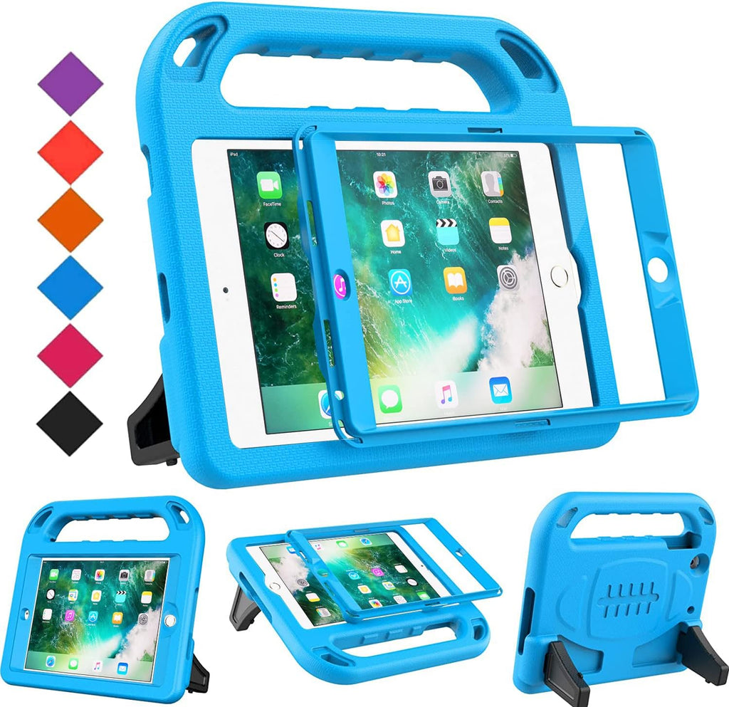 Case for Ipad Mini 1 2 3, Ipad Mini 1/2/3 Case for Kids - Built-In Screen Protector, Shockproof Lightweight Hard Cover Handle Stand Kids Case for Ipad Mini 1St 2Nd 3Rd Generation, Blue