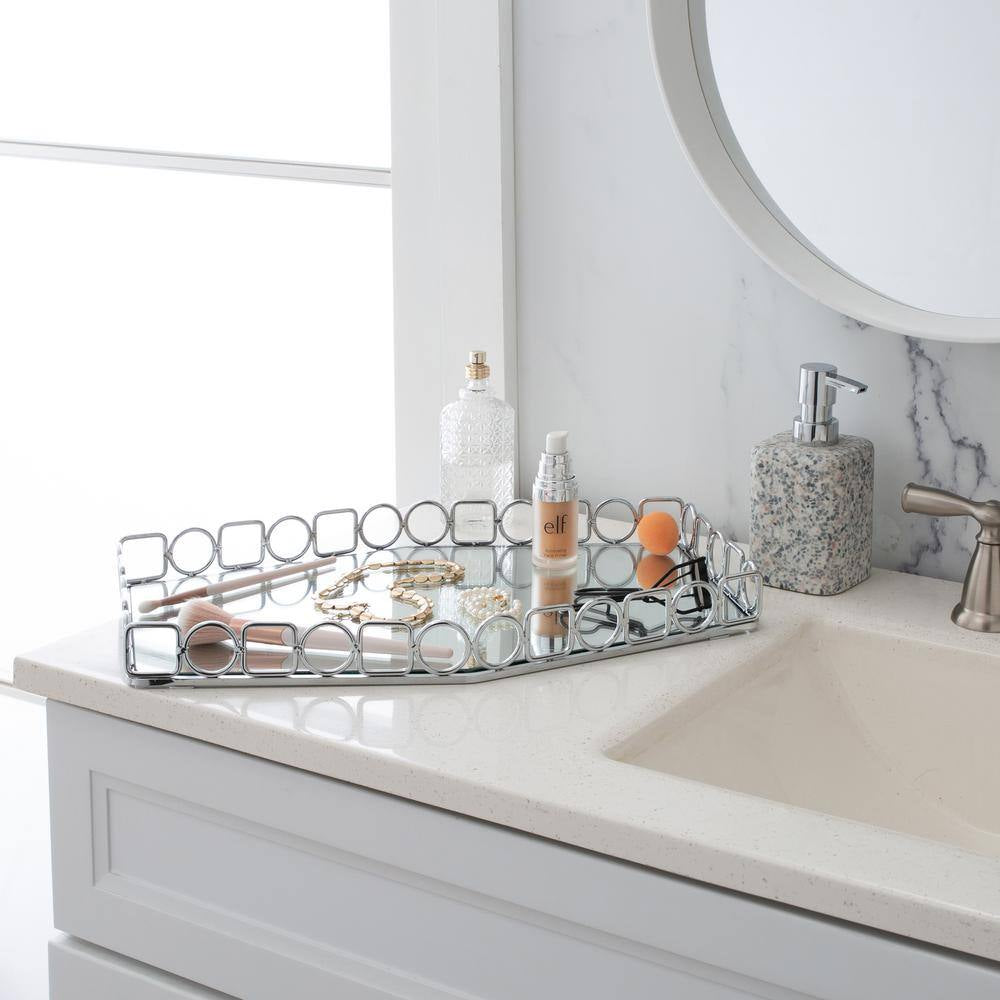 Circles and Squares Large Mirror Vanity Tray