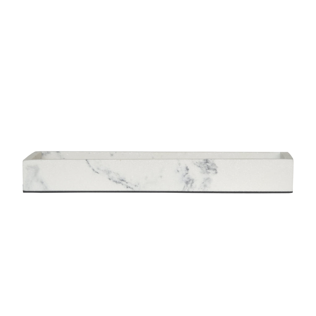 (3 Pack)  Faux Marble Vanity Tray, White