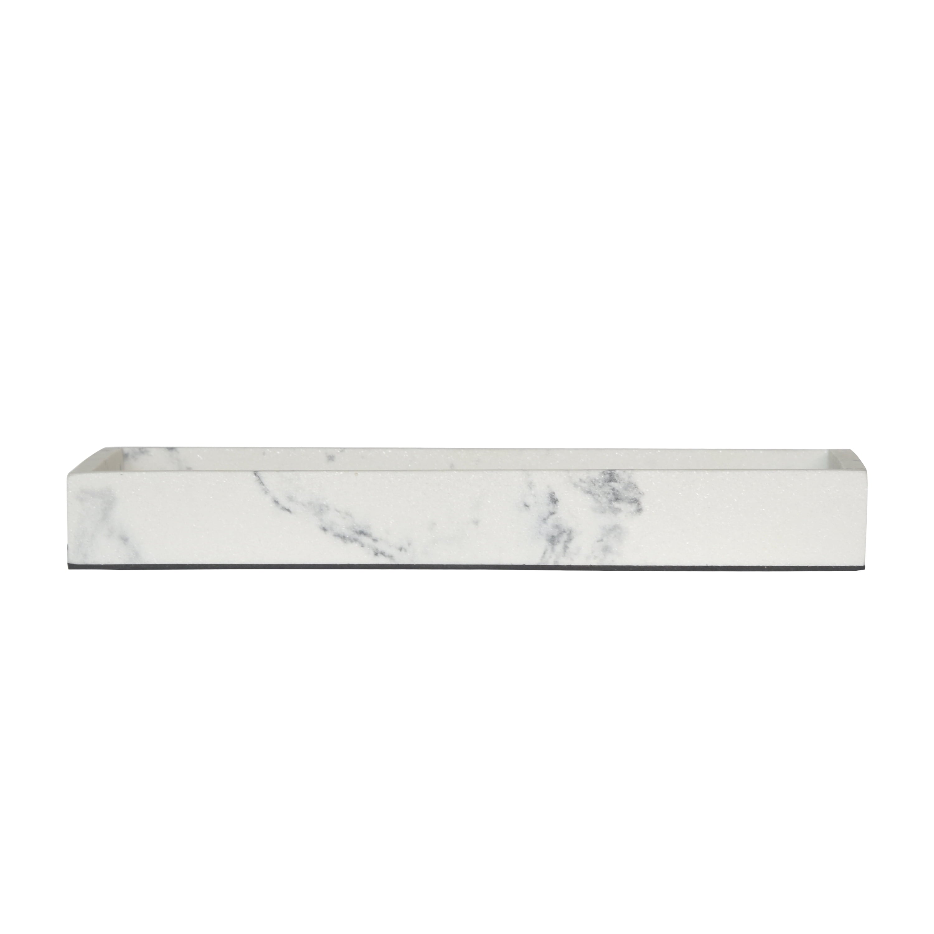 (3 Pack)  Faux Marble Vanity Tray, White