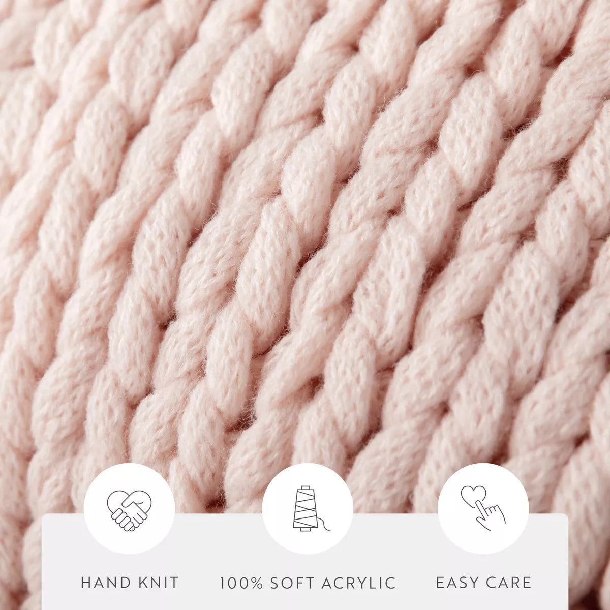 Chunky Knit Throw Blanket Braided, Soft & Cozy - Becky Cameron