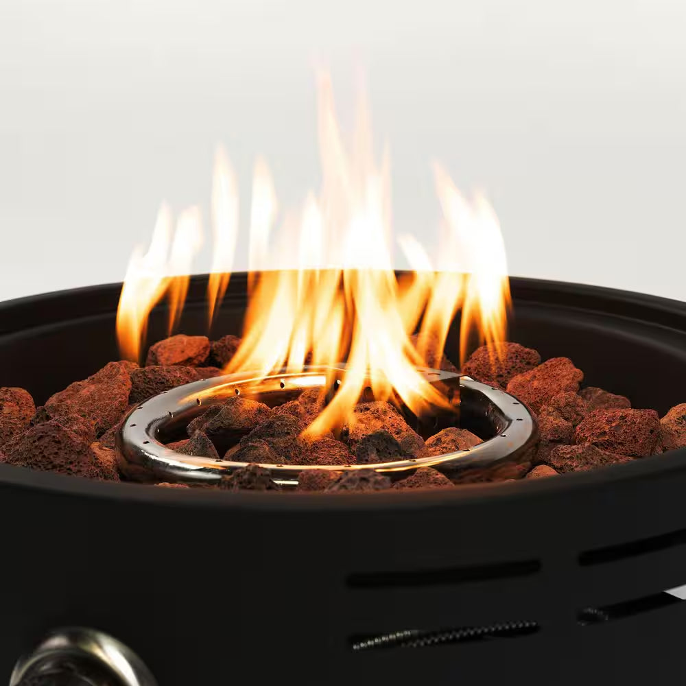 15 Inch Outdoor Portable Propane Fire Pit, Tabletop Fire Pit with Quick Connect Regulator