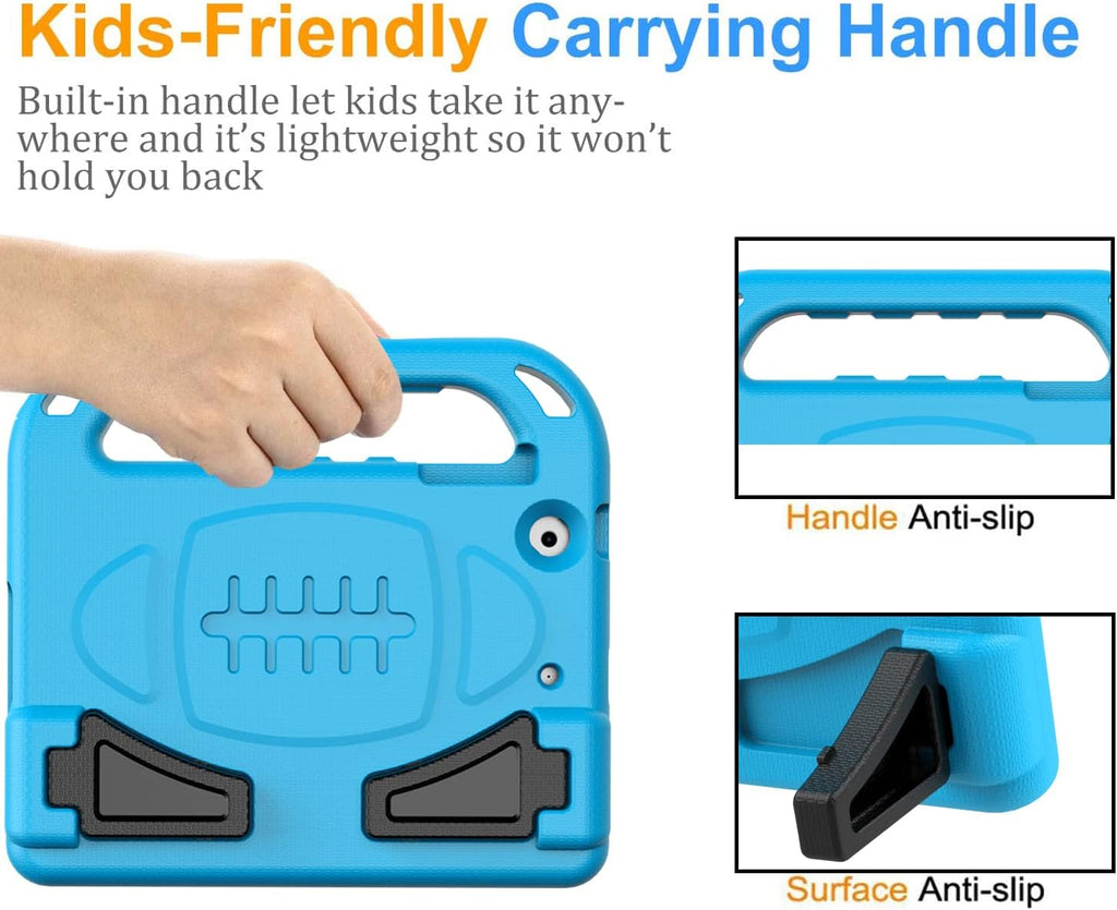 Case for Ipad Mini 1 2 3, Ipad Mini 1/2/3 Case for Kids - Built-In Screen Protector, Shockproof Lightweight Hard Cover Handle Stand Kids Case for Ipad Mini 1St 2Nd 3Rd Generation, Blue